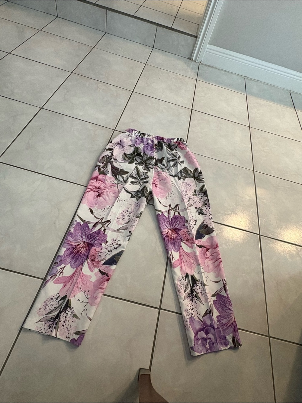 Floral Lounge Pants - Pink & Purple - Picture 3 of 6